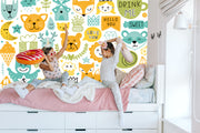 Woodland animal wall mural image 3