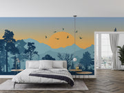 Blue Forest Wallpaper Mural image 2