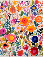 Colourful Flowers Painting Door Covering image 1