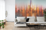 Square wall mural Behind the window image 0