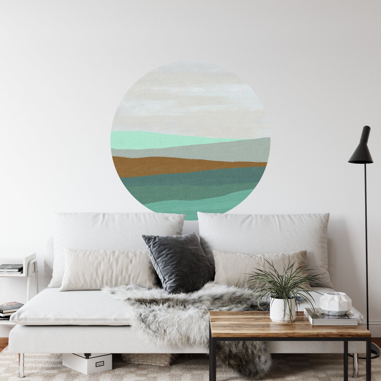 Circular wall mural Coastal Layers image 0