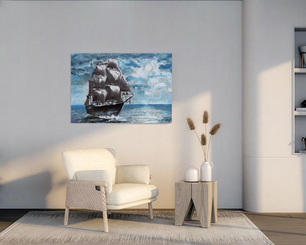 Pirate Ship Natural Canvas image 0