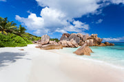 Rocks on tropical beach wall mural image 1