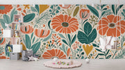 Orange Flower Wallpaper Mural image 2