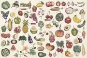 Hand Drawn Vegetables And Fruits Wallpaper Mural image 1
