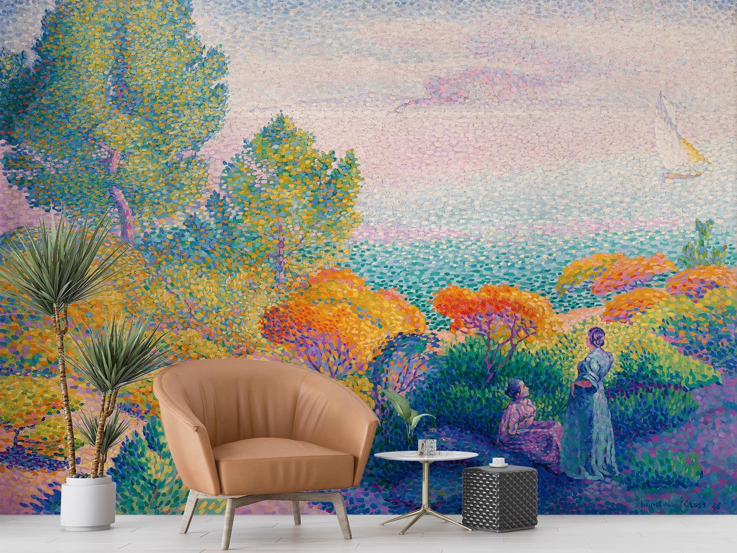 Two Women By The Shore Wallpaper Mural image 0