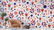 Scandinavian Flower Pattern Wallpaper Mural image 2