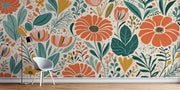 Orange Flower Wallpaper Mural image 0