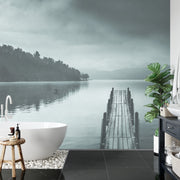 Lake view square wall mural image 4