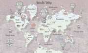Retro World Map Wallpaper Mural
