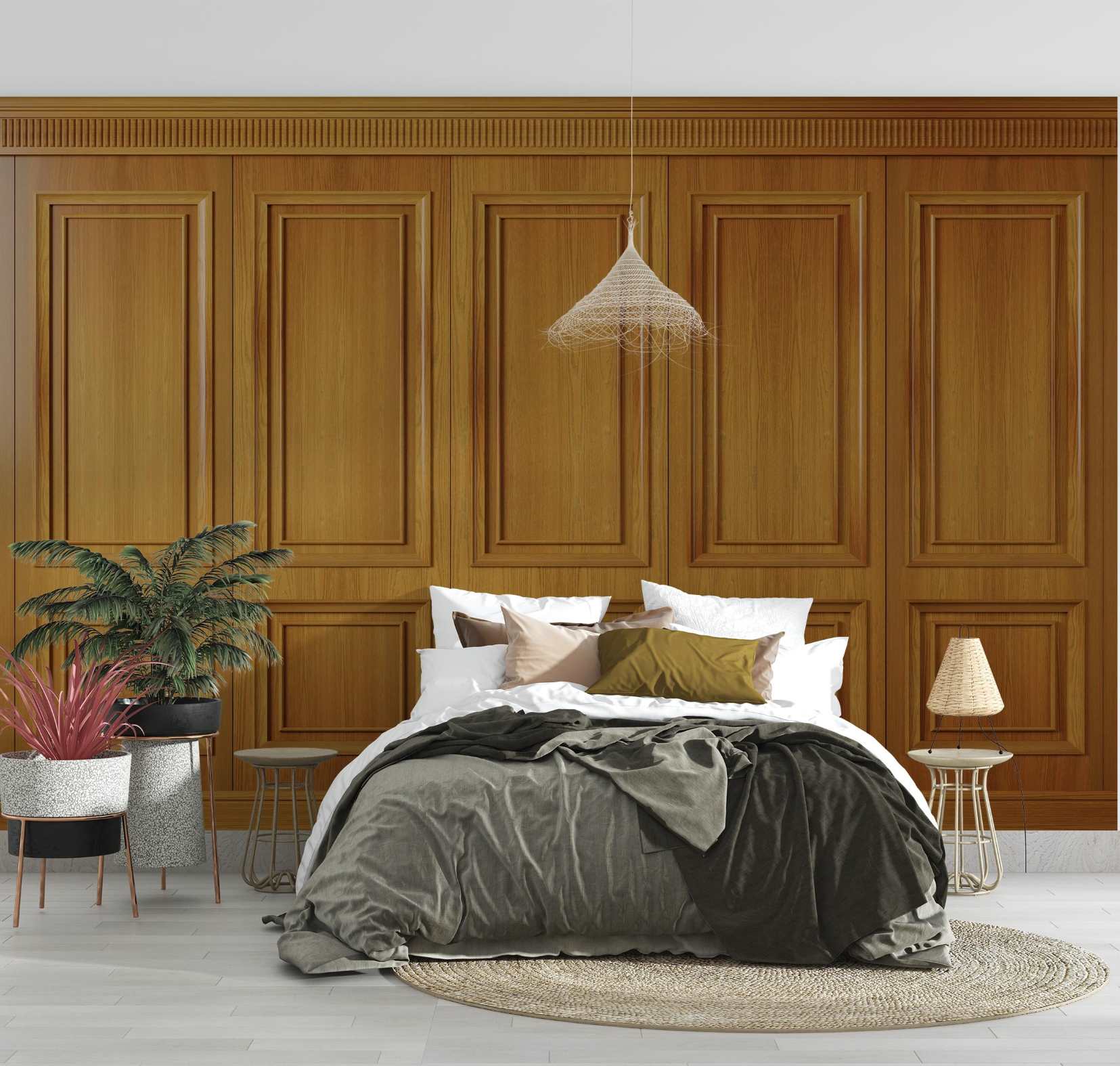Oak Wood Panel Wallpaper Mural image 0