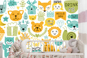 Woodland animal wall mural image 2