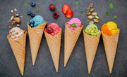 Ice cream in waffle cone wall mural image 1
