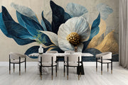 Flower With Leaves Dinning Wall Mural image 0