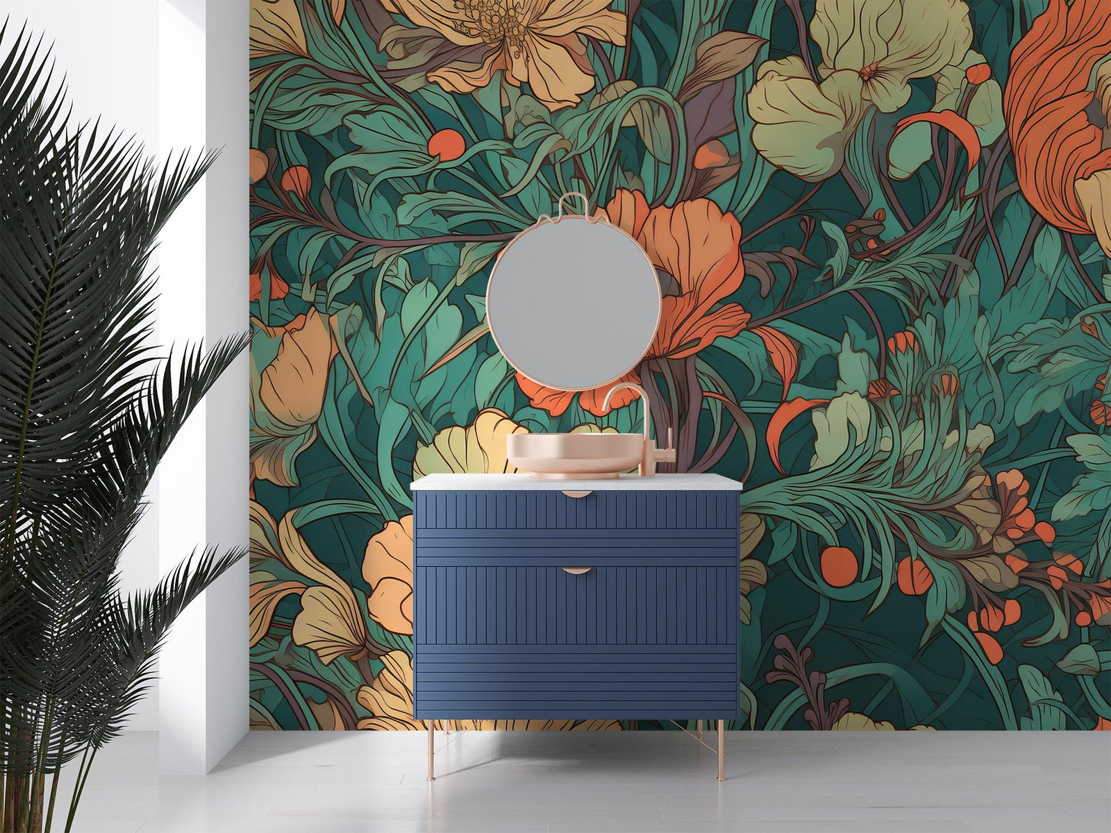 Exotic Floral Wallpaper Mural image 0