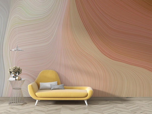 Rosy Brown Swirl Wallpaper Mural image 2