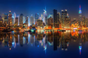 Manhattan By Night Natural Canvas image 1