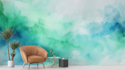 Washed Green And Blue Wallpaper Mural image 2