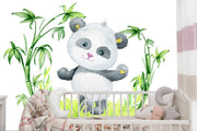 Watercolour panda  wall mural image 3