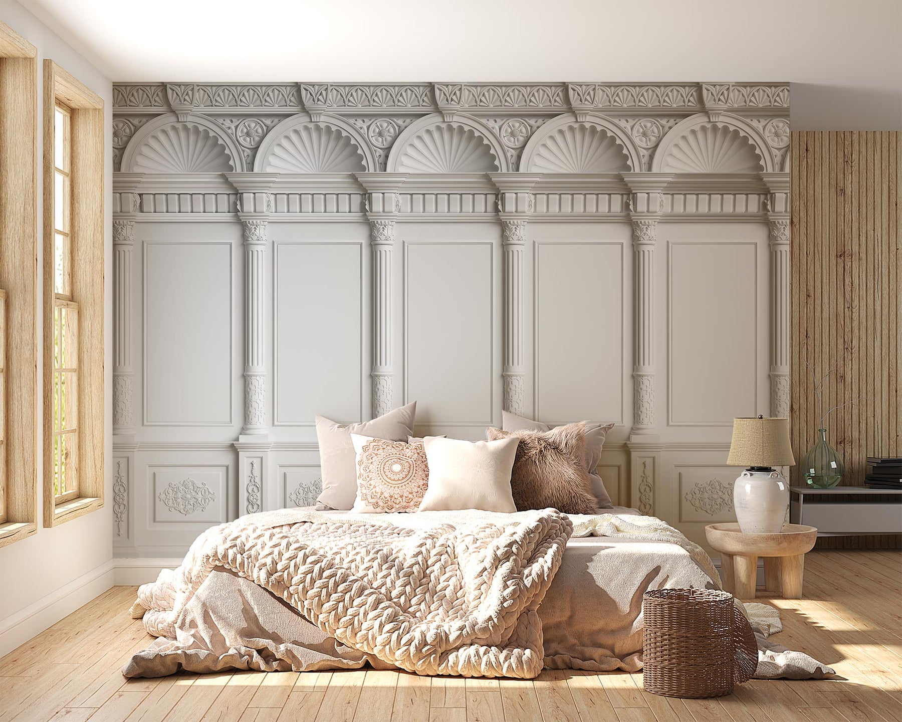 Classic Wall With Moulding Wallpaper Mural image 0
