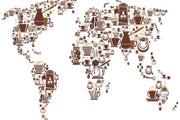 Coffee World Map Wall Mural image 1