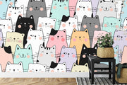 Colourful cat wall mural image 3