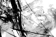Abstract black and white painting wall mural - Mural Wonder