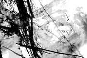 Abstract black and white painting wall mural - Mural Wonder