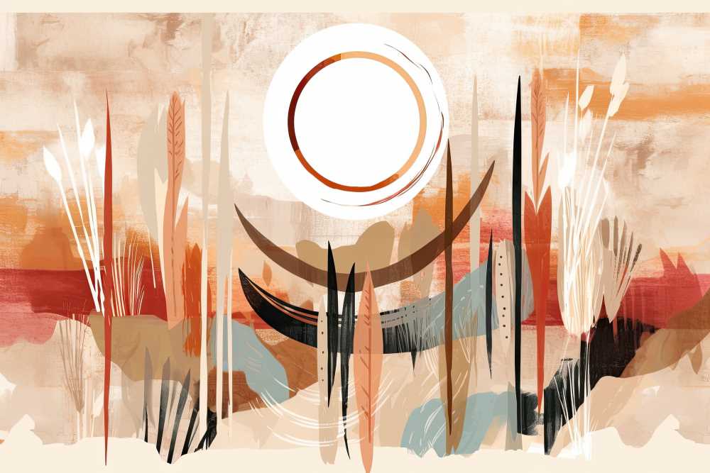 Abstract Boho Landscape Wallpaper Mural - Mural Wonder