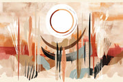 Abstract Boho Landscape Wallpaper Mural - Mural Wonder