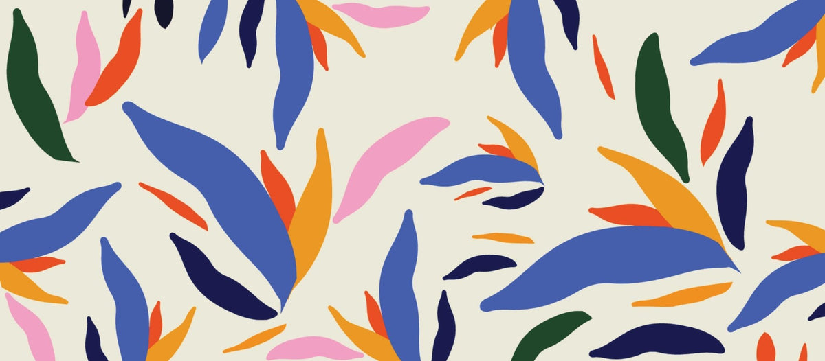 Abstract Botanical Wallpaper Mural - Mural Wonder