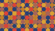 Abstract circle pattern retro style wall mural - Mural Wonder