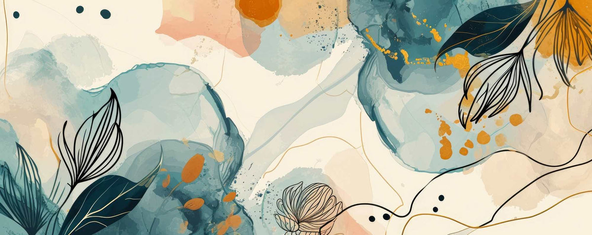 Abstract Flower Art Wall Mural.