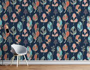 Abstract Leaves Pattern Wallpaper Mural - Mural Wonder