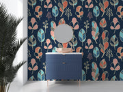 Abstract Leaves Pattern Wallpaper Mural - Mural Wonder