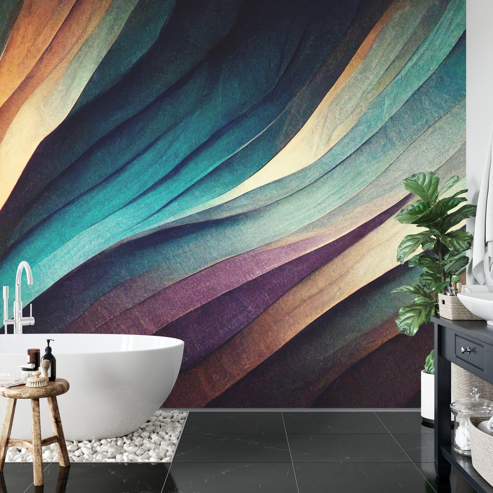 Abstract lines wallpaper - Mural Wonder