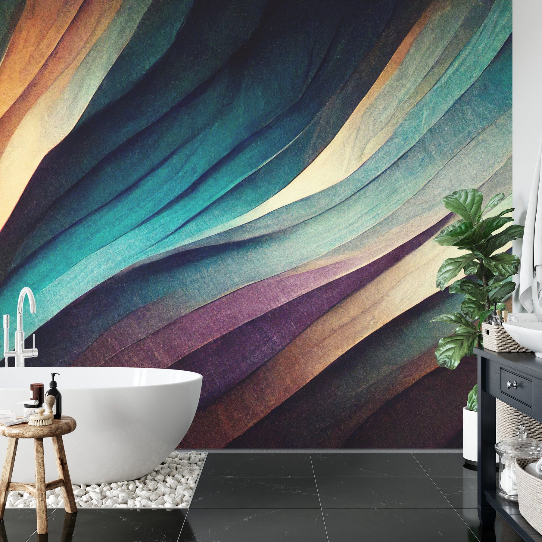 Abstract lines wallpaper - Mural Wonder