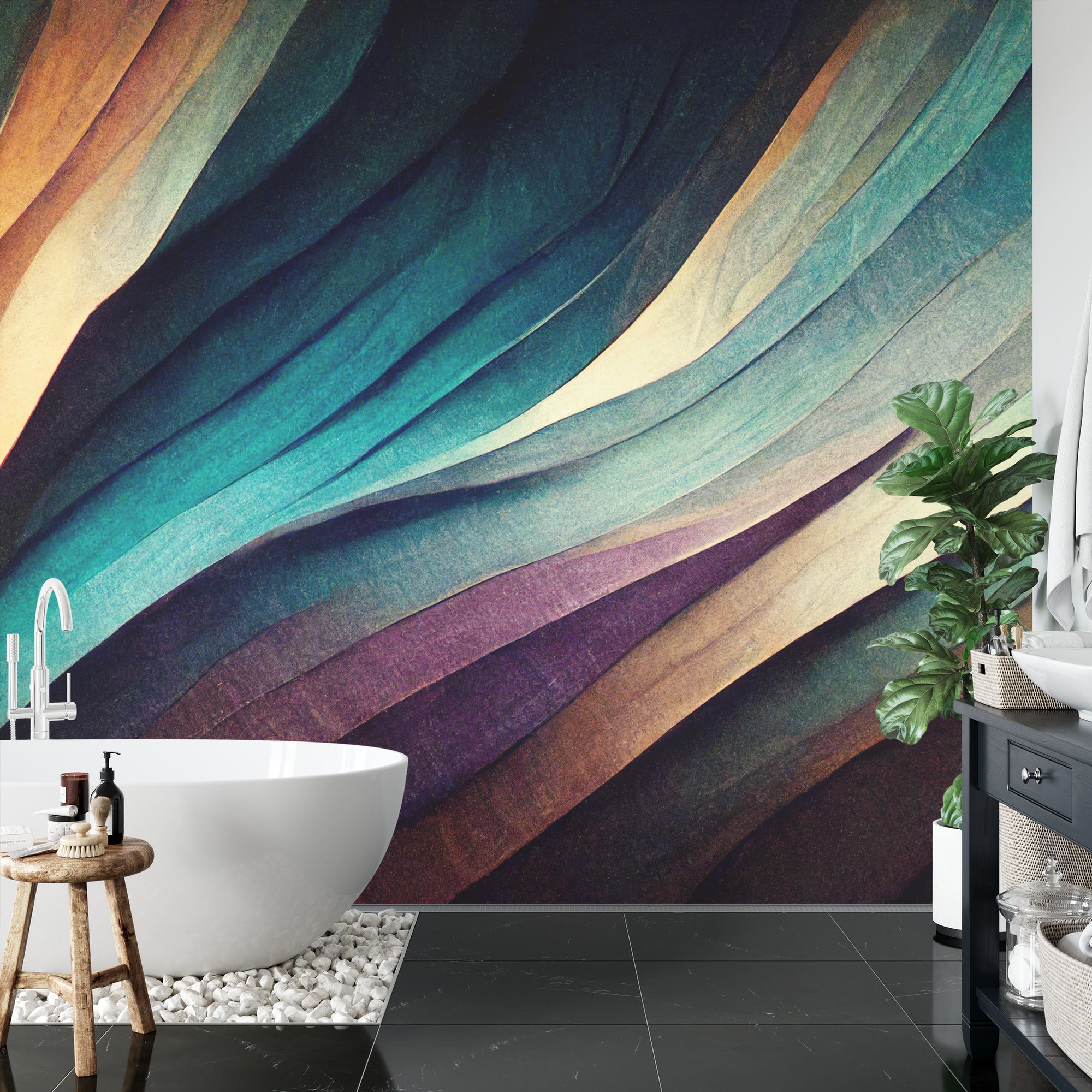 Abstract lines wallpaper - Mural Wonder