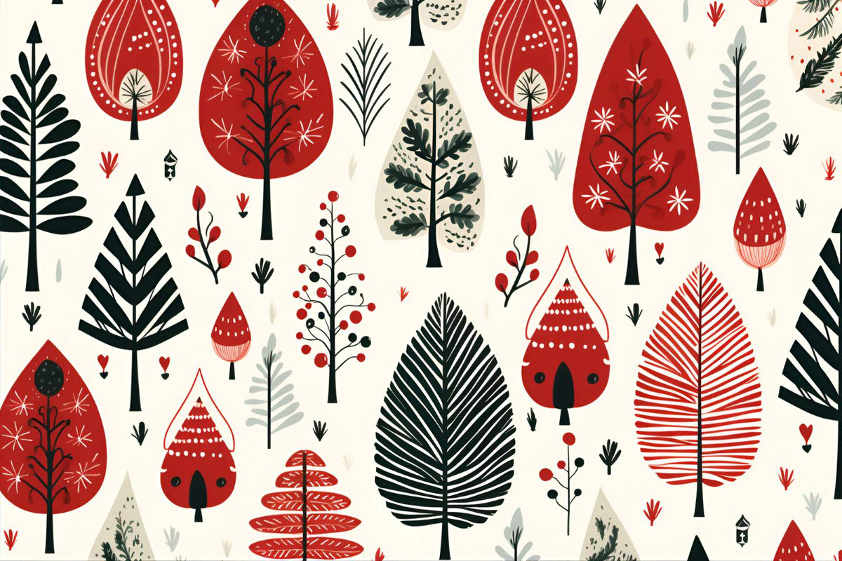 Red Forest Wallpaper Mural image 1
