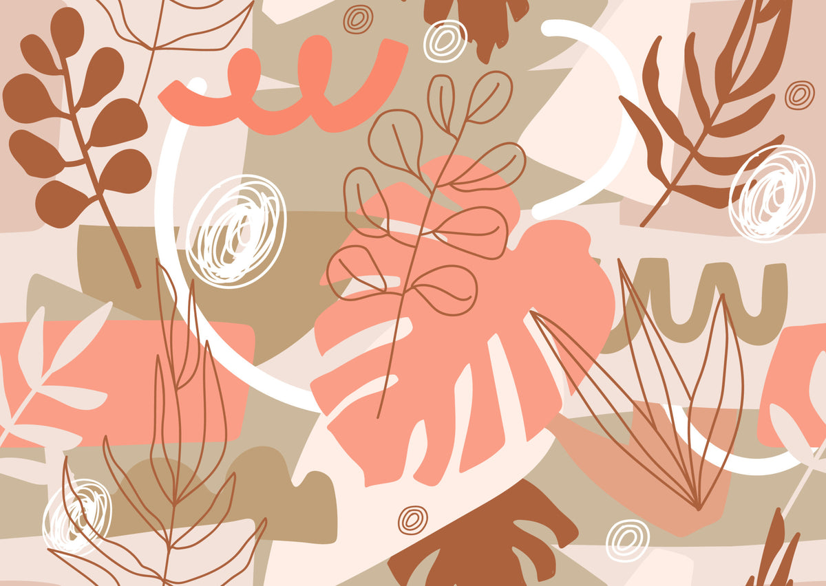 Leaves wall mural image 1