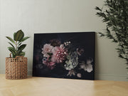 Peonies On A Dark Background Natural Canvas image 0