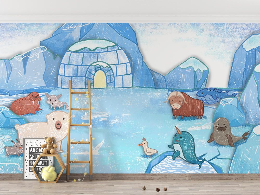 Arctic Animals Wallpaper Mural - Mural Wonder