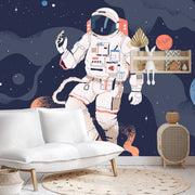 Astronaut in space wall mural - Mural Wonder
