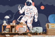 Astronaut in space wall mural - Mural Wonder