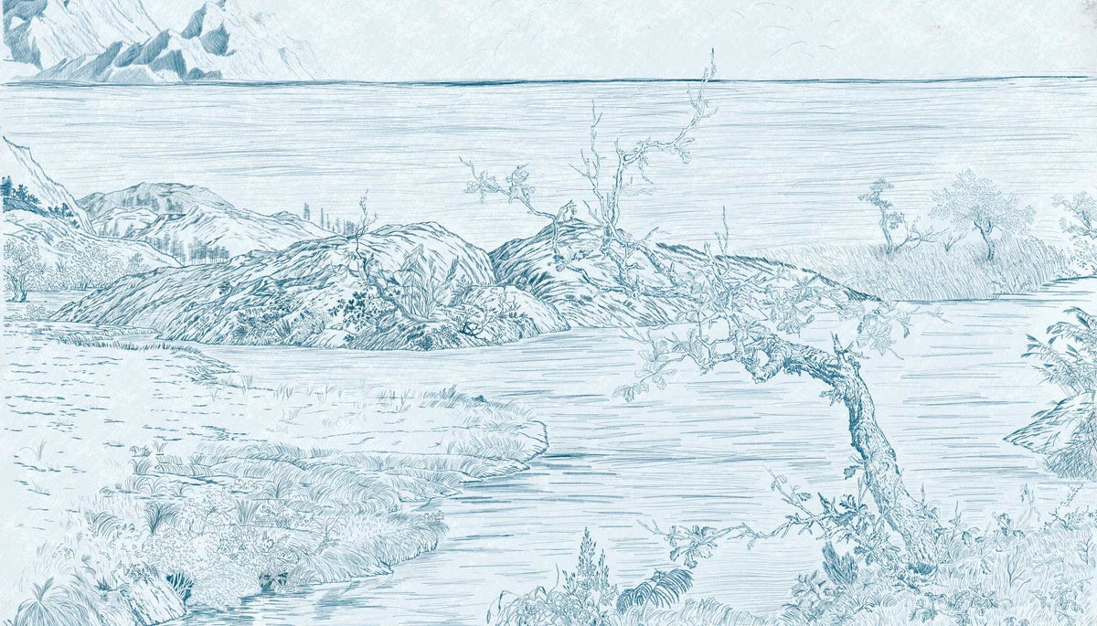 Blue Landscape Wallpaper Mural image 1