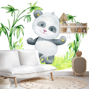 Watercolour panda  wall mural image 2