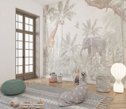 Vintage Jungle Animals Mural Wallpaper image 2