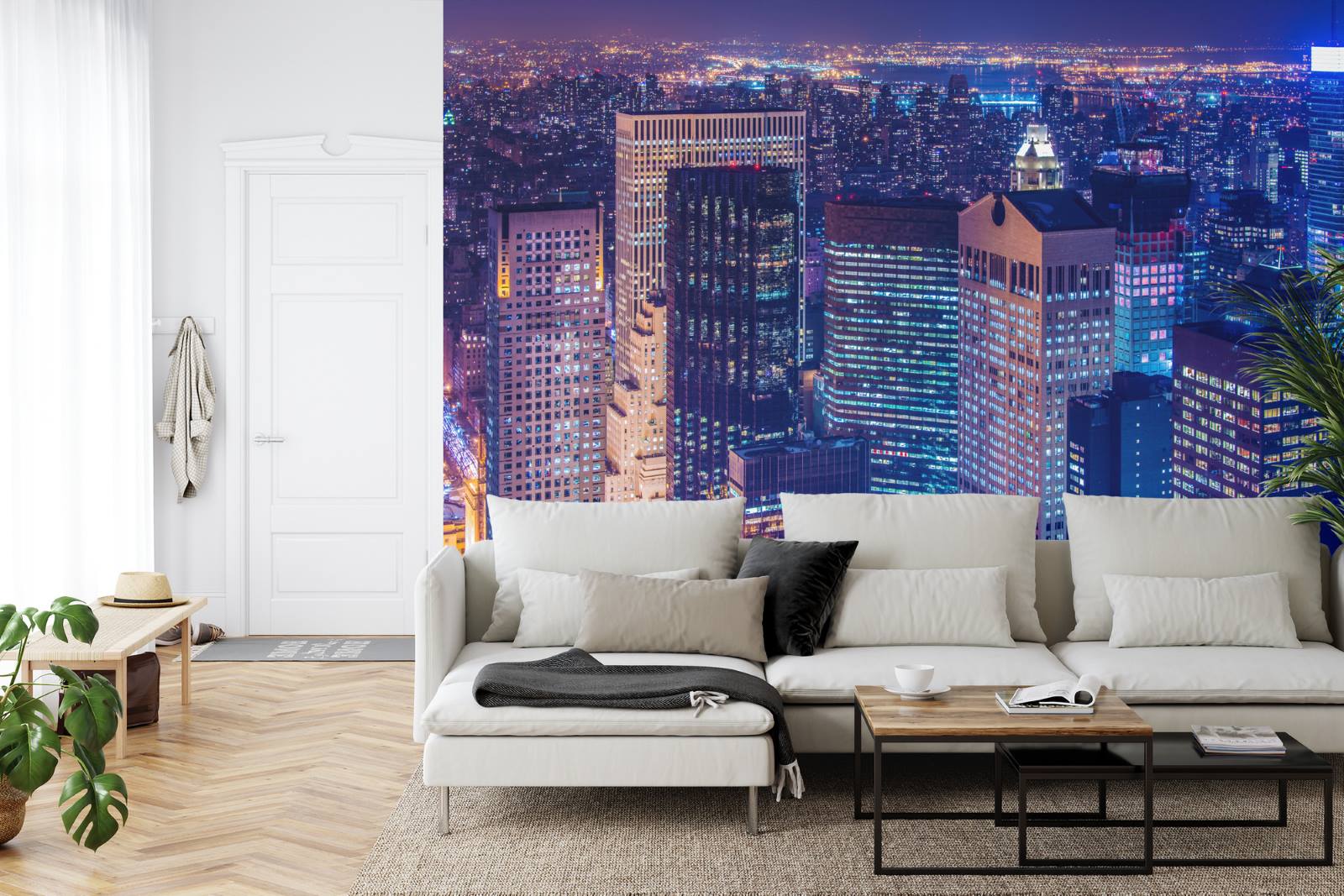 New York City At Night Mural Wallpaper image 0