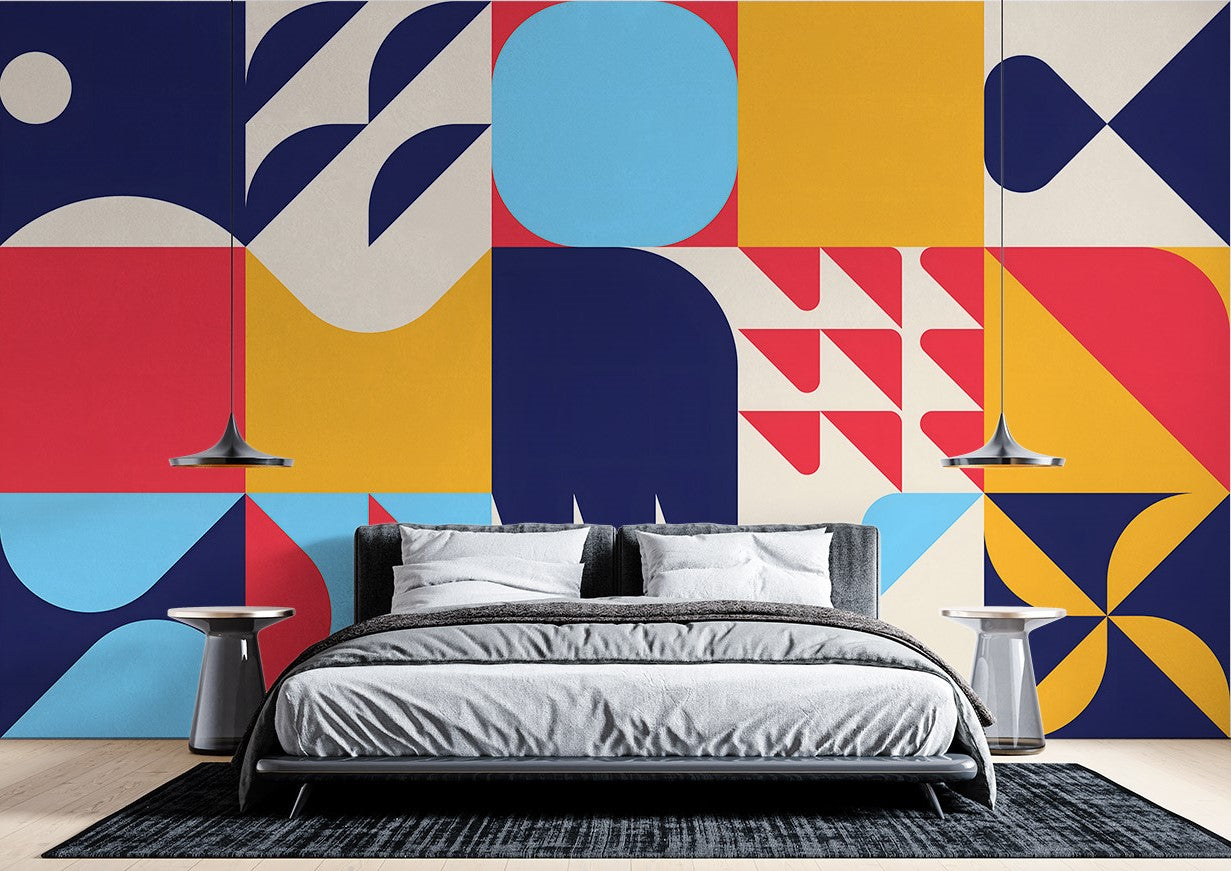Colourful Geometric Wallpaper Mural image 0