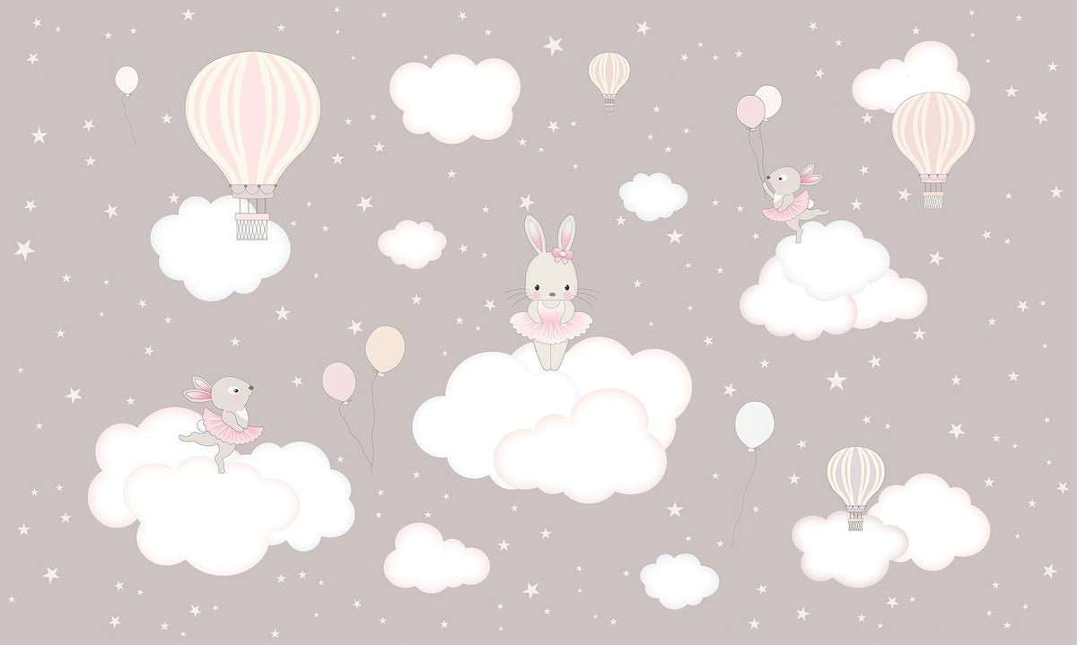 Ballerina Bunny Wall Mural - Mural Wonder